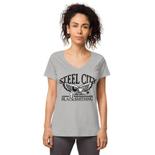 Load image into Gallery viewer, Women’s fitted v-neck t-shirt