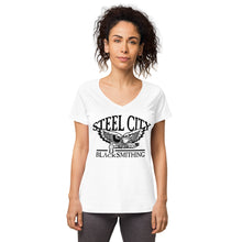 Load image into Gallery viewer, Women’s fitted v-neck t-shirt