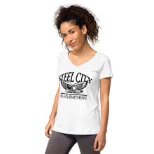 Load image into Gallery viewer, Women’s fitted v-neck t-shirt